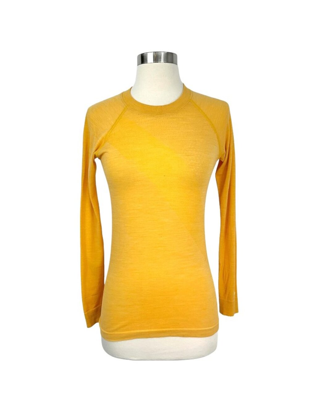 Tracksmith Brighton Long Sleeve Top Merino Wool Womens Small Yellow Thermal